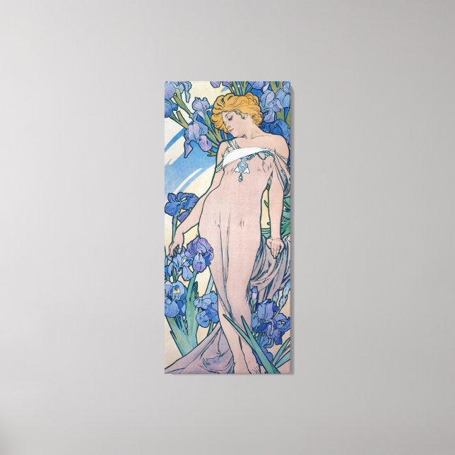 Iris (Four Flowers), Alphonse Mucha Canvastryck (Framsida)