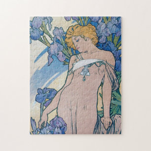 Iris (Four Flowers), Alphonse Mucha Pussel