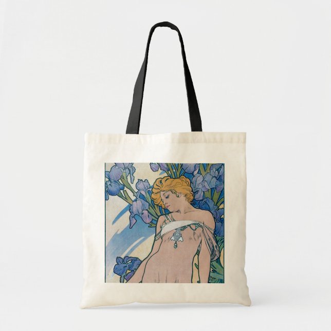 Iris (Four Flowers), Alphonse Mucha Tygkasse (Framsidan)