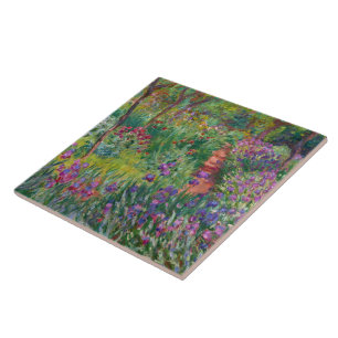 Iris Garden at at Giverny av Claude Monet Kakelplatta
