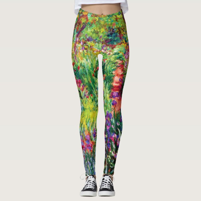 Iris Garden at Giverny av Claude Monet Leggings (Framsida)