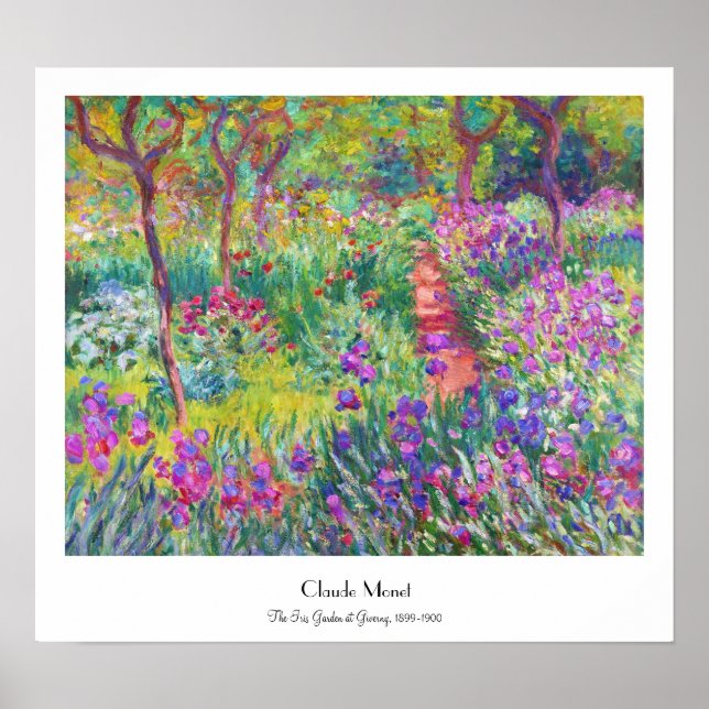 Iris Garden at Giverny Claude Monet-coolan, gammal Poster (Framsidan)