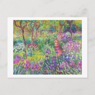 Iris Garden at Giverny Claude Monet-coolan, gammal Vykort