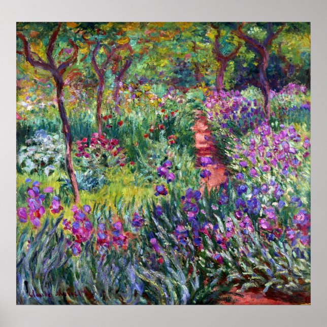 Iris Garden at Giverny, Claude Monet Poster (Framsidan)