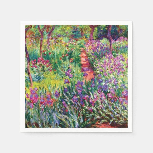 Iris Garden av Claude Monet Pappersservett (Framsidan)