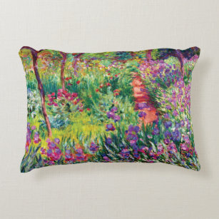 Iris Garden av Claude Monet Prydnadskudde