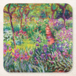 Iris Garden av Claude Monet Underlägg Papper Kvadrat<br><div class="desc">Besök min butik om du vill ha mer intressant design och fler valmöjligheter för färg => zazzle.com/colorfulworld*</div>