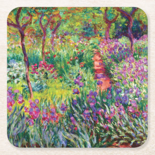 Iris Garden av Claude Monet Underlägg Papper Kvadrat