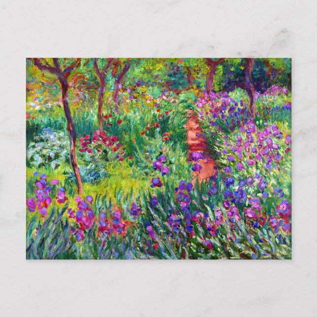 Iris Garden Impressionism Möhippa Postcard Inbjudan Vykort (Framsida)