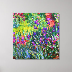 Iris Garden Monet-penseldrag Canvastryck