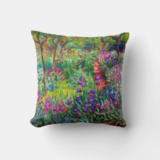 Iris Garden på Giverny Monet Fine Art Kudde