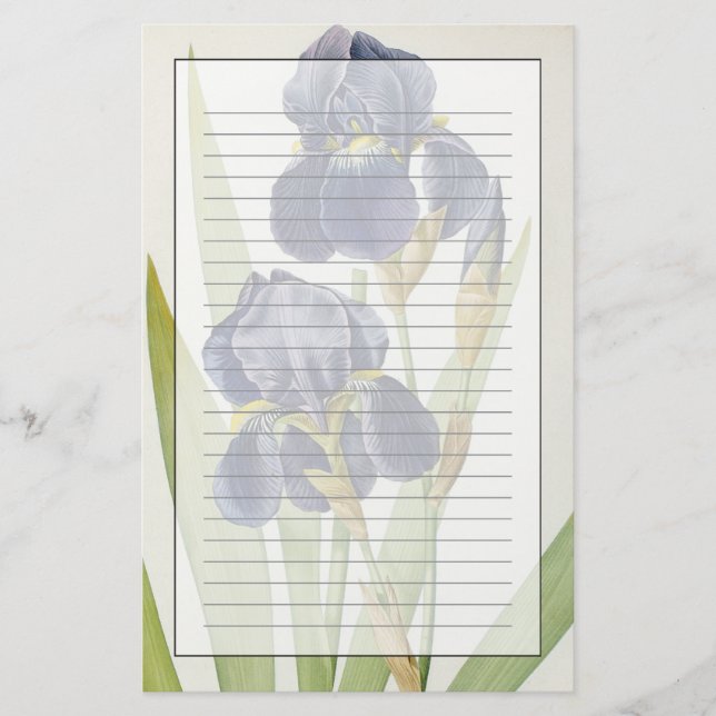 Iris Germanica, från "Les Liliacees", 1805 Brevpapper (Framsida)