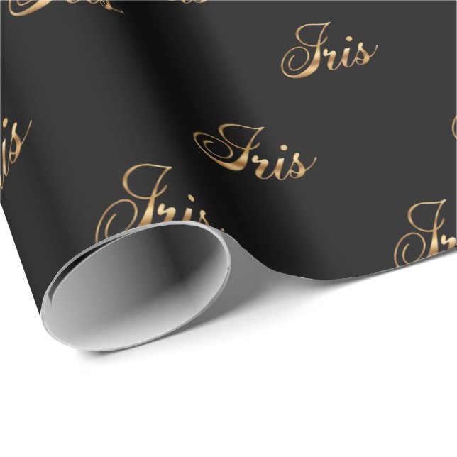 Iris gold Design Lettering Geschenkpapier Presentpapper (Rullad Hörn)