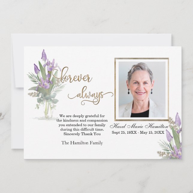 Iris - Guld Sympati Tack Personlig Foto (Framsida)