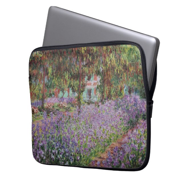 Iris i Monets trädgård Laptop Fodral (Framsidan Vänster)