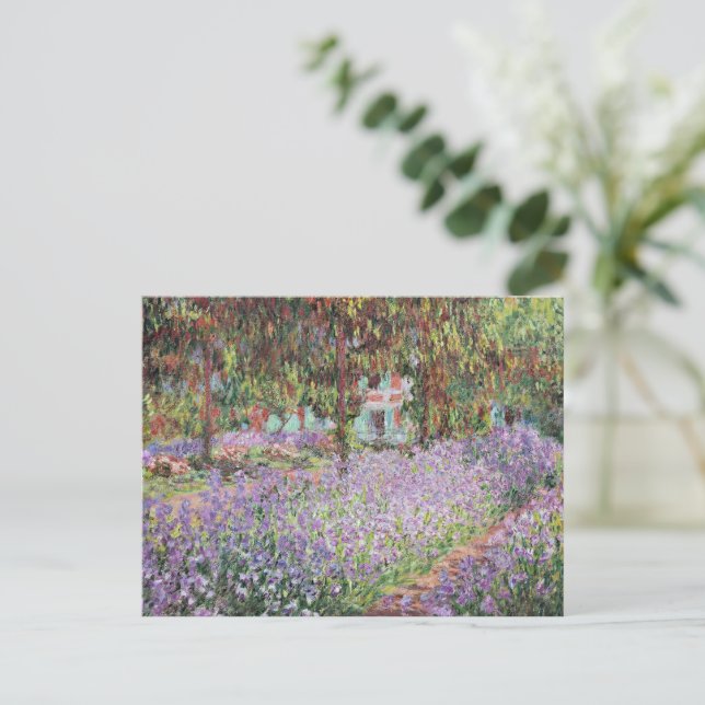 Iris i Monets trädgård Vykort (Stående Fram)