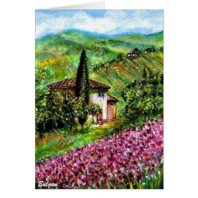 IRIS I TUSCANY LANTRYSIDE HÄLSNINGSKORT (Framsidan)