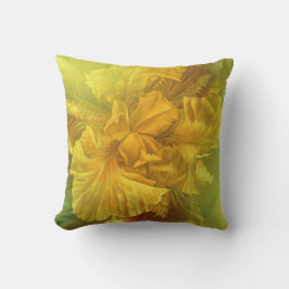 Iris inre skönhet gul blomster kastkudde kudde