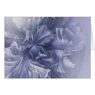 Iris inre skönhet silvernyans blomkonstkort hälsningskort