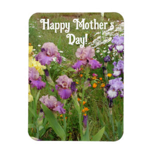 Iris Irises Blue Flower Blommor Blommigt Mors dag Magnet