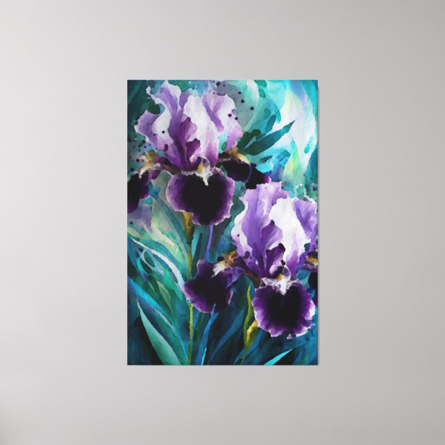 *~* Iris Irises Flower Art Painting AP84 Canvastryck (Framsida)