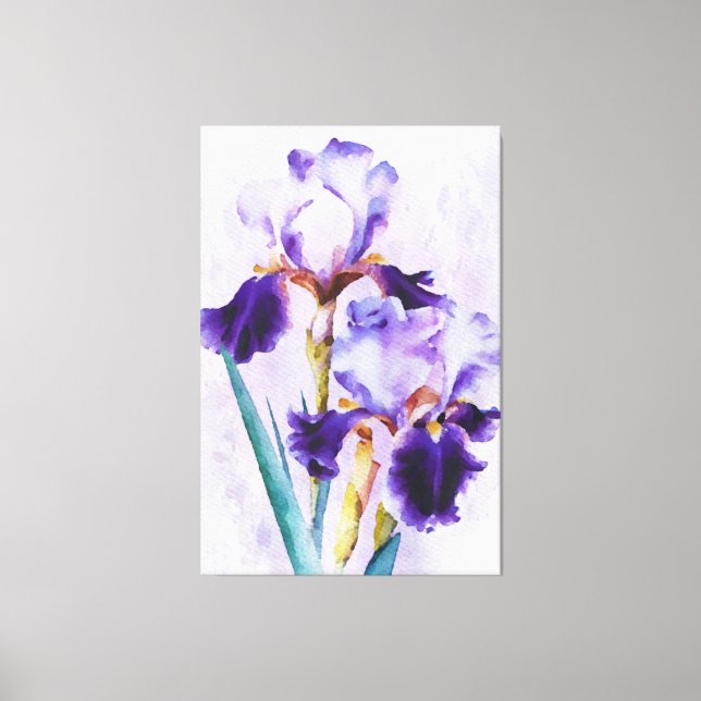 *~* Iris Irises Flower Artsy Painting AP84 Canvastryck (Framsida)