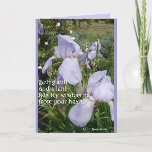 Iris Irises Lila Blommigt inspirational Quote Kort