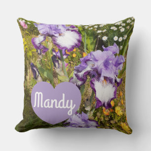 Iris Irises Lila Flower Birthday Girls Namn Kudde