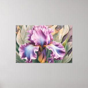 *~* IRIS Irises Vintage Blommigt TV2 ROSA Canvastryck