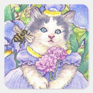 Iris Kitten-klistermärken Fyrkantigt Klistermärke
