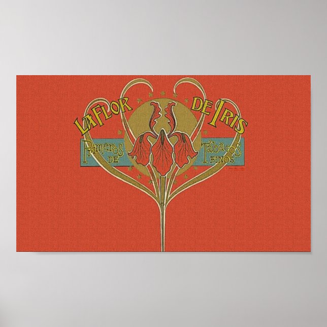Iris La Flor de Iris Flower Cigar Ad Poster (Framsidan)