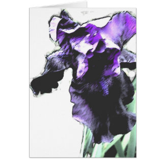 Iris lila hälsningskort