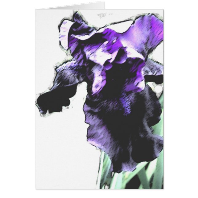 Iris lila hälsningskort (Framsidan)
