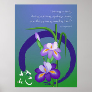Iris med Enso-cirkel och Zen-visdom Poster