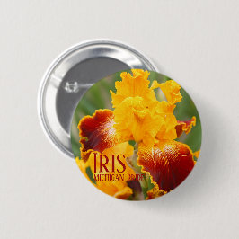 Iris 'Michigan Pride' [Rund metallmärke] Knapp