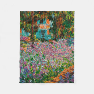 Iris Monet Trädgård Giverny blommor Fleecefilt