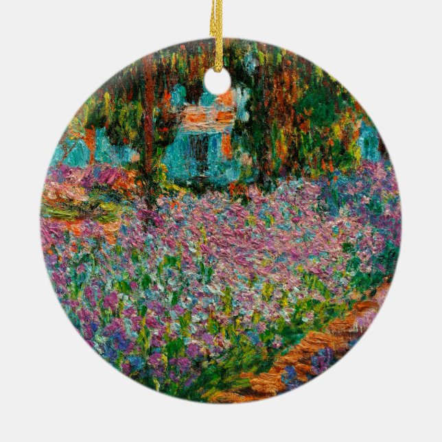 Iris Monet Trädgård Giverny blommor Julgransprydnad Keramik (Baksidan)