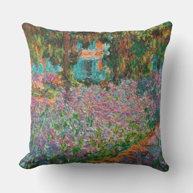 Iris Monet trädgård Giverny blommor Kudde (Framsida)
