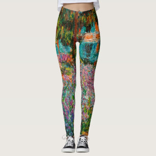 Iris Monet Trädgård Giverny blommor Leggings
