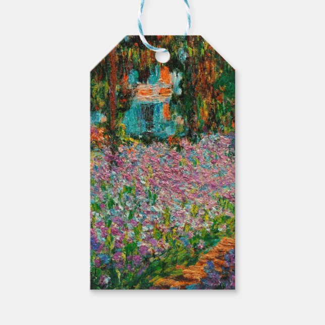 Iris Monet Trädgård Giverny blommor Presentetikett (Framsidan)