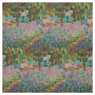 Iris Monet Trädgård Giverny blommor Tyg