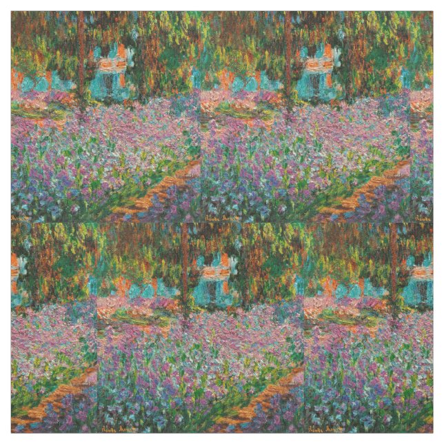 Iris Monet Trädgård Giverny blommor Tyg (Provkarta)