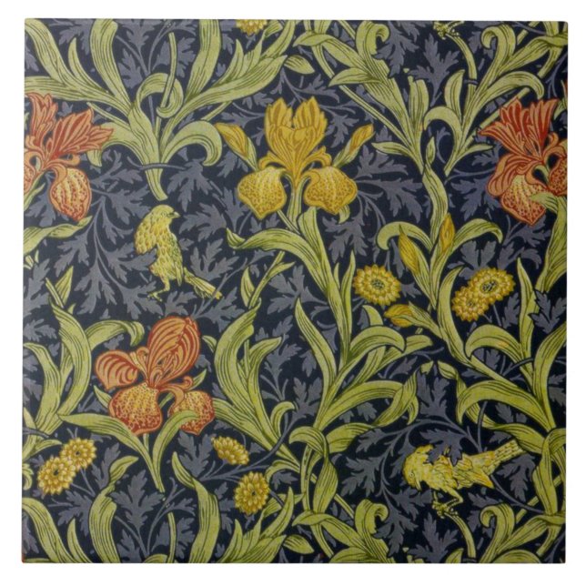 Iris Mönster (av William Morris) Kakelplatta (Framsidan)