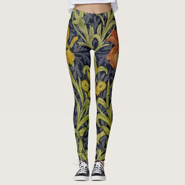 Iris Mönster (av William Morris) Leggings (Framsida)