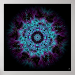 Iris nebula - färglös abstrakt mönster v2-1 poster