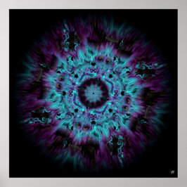 Iris nebula - färglös abstrakt mönster v2 poster