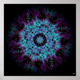 Iris nebula - färglös abstrakt mönster v3-1 poster