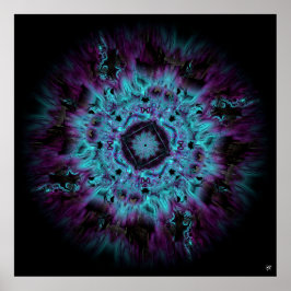 Iris nebula - färglös abstrakt mönster v3 poster