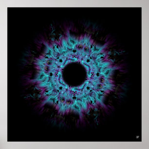 Iris nebula - färglös abstrakt mönster v4 poster