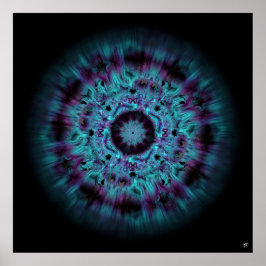 Iris nebula - färglös abstrakt mönster v5 poster